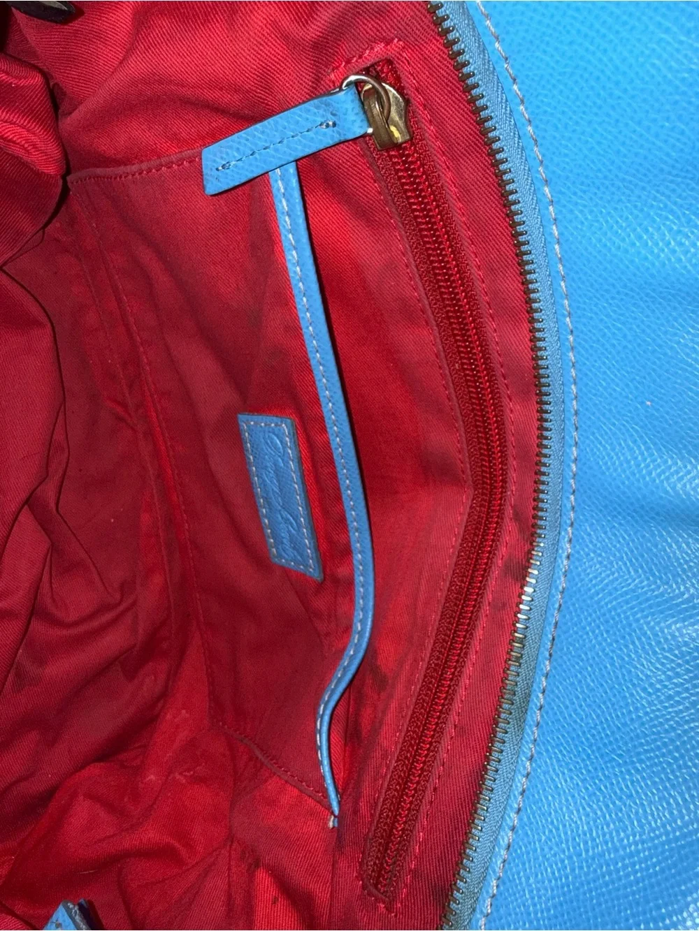 Dooney & Bourke Sky Blue Pebble Leather Logo Lock Tote